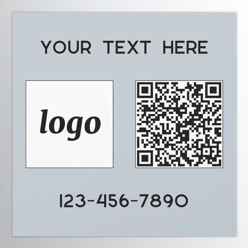 Simple Logo Promotional Business QR Code Text Blue Car Magnet