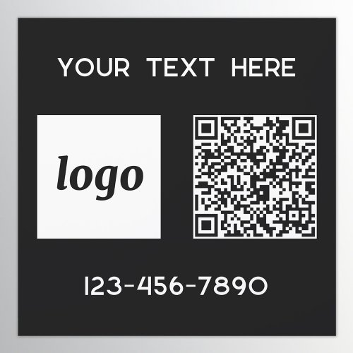 Simple Logo Promotional Business QR Code Text Car Magnet