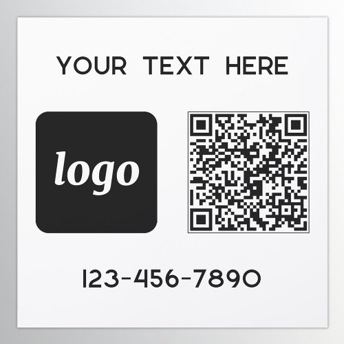 Simple Logo Promotional Business QR Code Text Car Magnet