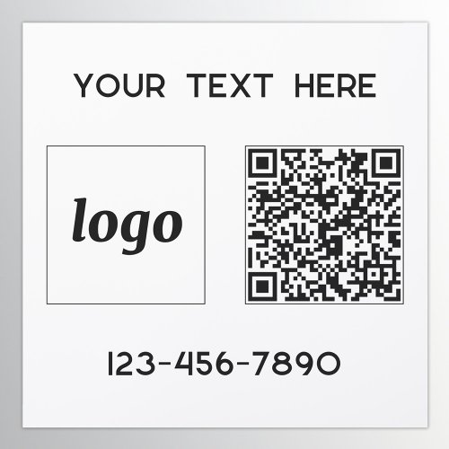 Simple Logo Promotional Business QR Code Text Car Magnet