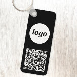 Simple Logo QR Code Business Black and White Keychain<br><div class="desc">Add your own logo and QR code to this striking minimalist professional design.   Great for employee branding,  or as a promotional product for your employees,  clients and customers.</div>