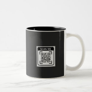 Simple Logo QR Code Business Black Two-Tone Coffee Mug