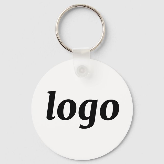 Simple Logo QR Code Business Branding Promotional Keychain (Front)