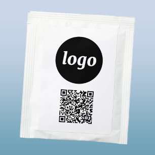 Simple Logo QR Code Business Branding Promotional Tea Bag Drink Mix