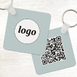 Simple Logo QR Code Business Keychain<br><div class="desc">Add your own logo and QR code to this striking minimalist professional design. Change the background color in the Design Tool, or email squirrell@rocketmail.com for assistance with color changes. Great for employee branding, or as a promotional product for your employees, clients and customers. Ideal for a trade show or corporate...</div>