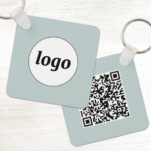 Simple Logo QR Code Business Keychain