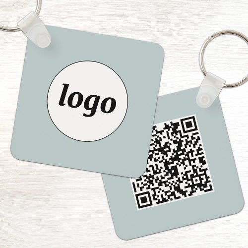 Simple Logo QR Code Business Keychain