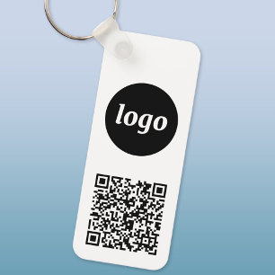 Simple Logo QR Code Business Keychain