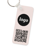 Simple Logo QR Code Business Keychain<br><div class="desc">Add your own logo and QR code to this striking minimalist professional design.   Great for employee branding,  or as a promotional product for your employees,  clients and customers.</div>