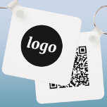 Simple Logo QR Code Business Keychain<br><div class="desc">Add your own logo and QR code to this striking minimalist professional design.   Great for employee branding,  or as a promotional product for your employees,  clients and customers. Ideal for a trade show or corporate event.</div>