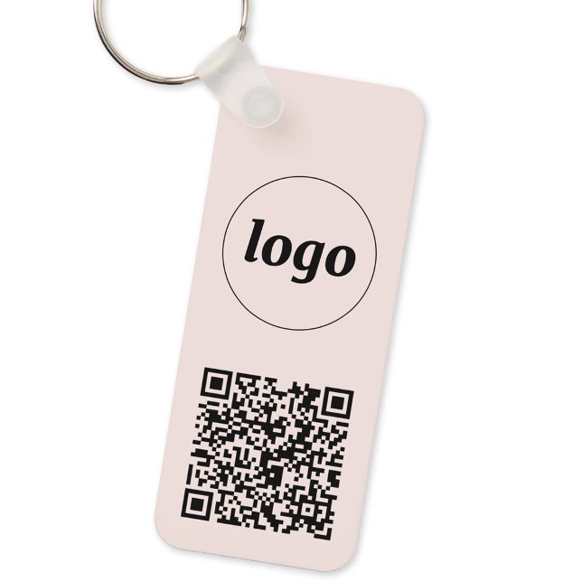 Simple Logo QR Code Business Keychain (Logo QR code business promotional keychain keyring)