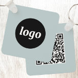 Simple Logo QR Code Business Keychain<br><div class="desc">Add your own logo and QR code to this striking minimalist professional design. Change the background color in the Design Tool, or email squirrell@rocketmail.com for assistance with color changes. Great for employee branding, or as a promotional product for your employees, clients and customers. Ideal for a trade show or corporate...</div>