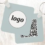 Simple Logo QR Code Business Keychain<br><div class="desc">Add your own logo and QR code to this striking minimalist professional design. Change the background color in the Design Tool, or email squirrell@rocketmail.com for assistance with color changes. Great for employee branding, or as a promotional product for your employees, clients and customers. Ideal for a trade show or corporate...</div>