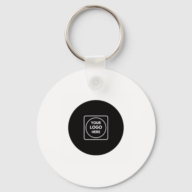 Simple Logo QR Code Business Promo Keychains (Front)