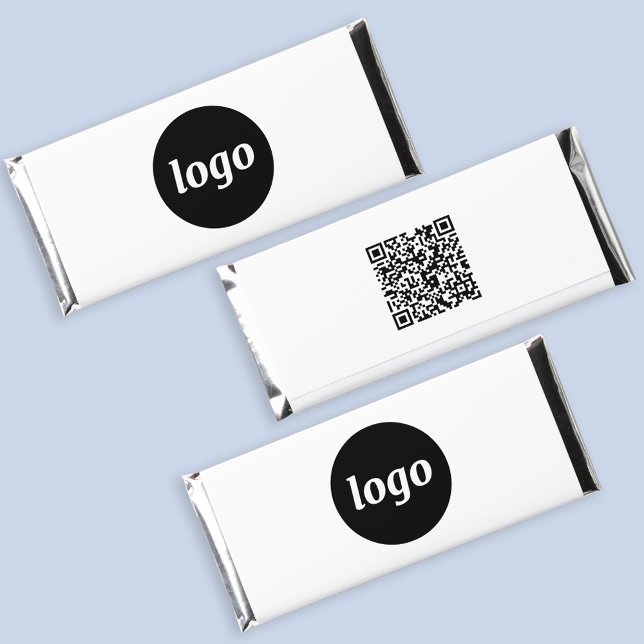 Simple Logo QR Code Business Promotional Hershey Bar Favors (Simple logo with QR code business branding promotional Hershey chocolate bar favors)