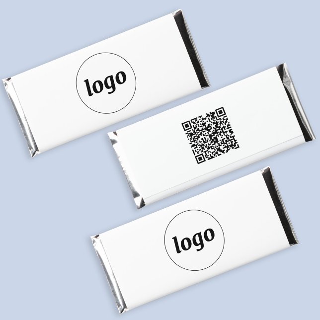 Simple Logo QR Code Business Promotional Hershey Bar Favors (Simple logo with QR code business branding promotional Hershey chocolate bar favors)