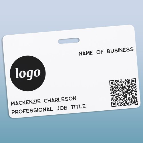 Simple Logo QR Code Professional Business Name Badge