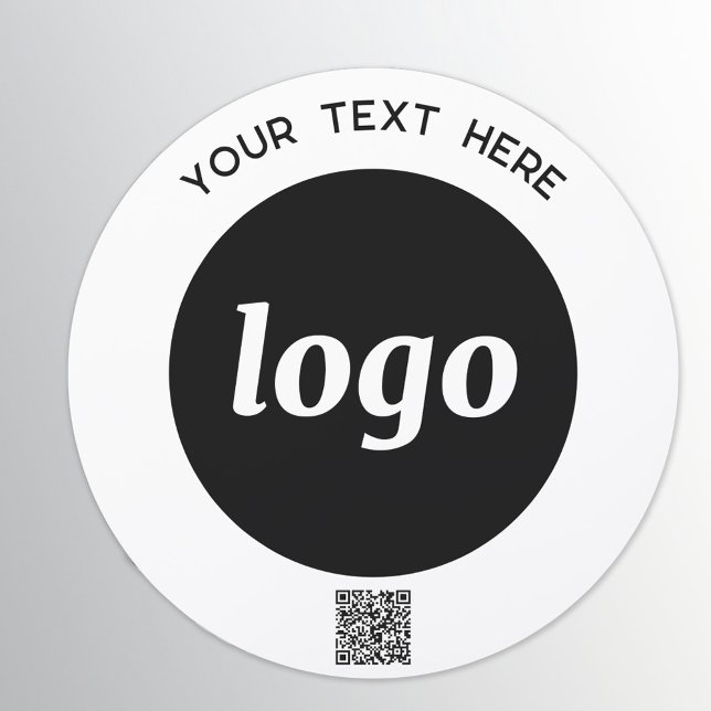 Simple Logo QR Code Text Business Car Magnet (Simple logo with QR code and custom text business branding promotional car magnet)