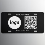 Simple Logo QR Code Text Business Promotional License Plate<br><div class="desc">Add your own logo,  QR code website destination and choice of text to this design,  and change the background color in the Design Tool.  Remove the top or lower text if you prefer.  Minimalist and professional to promote your brand.</div>