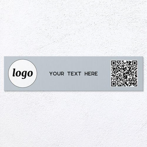 Simple Logo QR Code Text Promotional Blue Business Sign