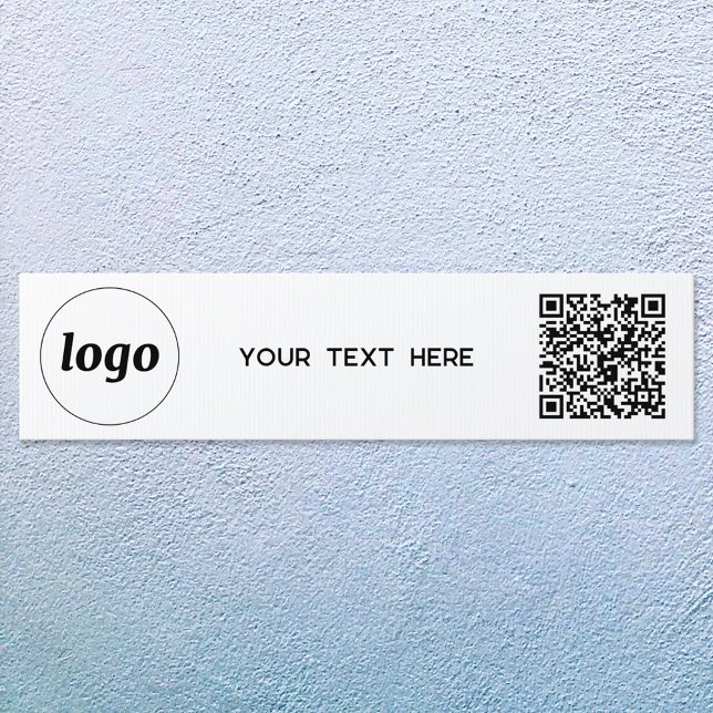 Simple Logo QR Code Text Promotional Business Sign (Simple logo QR code and custom text business promotional indoor or outdoor sign)