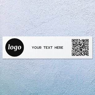 Simple Logo QR Code Text Promotional Business Sign