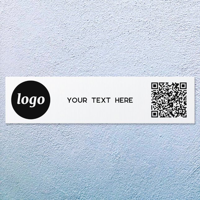 Simple Logo QR Code Text Promotional Business Sign (Simple logo QR code and custom text business promotional indoor or outdoor sign)