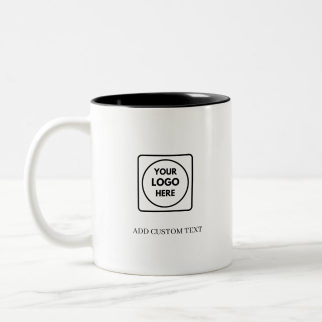 Simple Logo QR Code Two Tone Business Mug (Left)