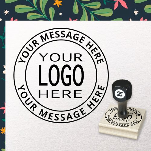 Simple Logo Replacement  Bold Customizable Text Rubber Stamp