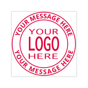 Simple Logo Replacement & Bold Customizable Text Self-inking Stamp
