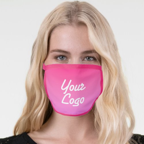 Simple Logo ReplacementCool Pink Gradient Ombre Face Mask