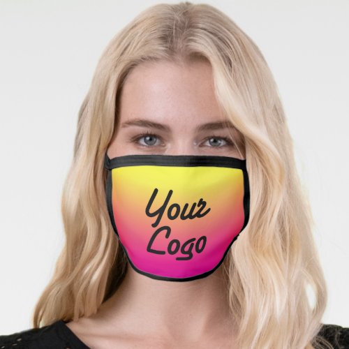 Simple Logo ReplacementCool Yellow Pink Gradient Face Mask