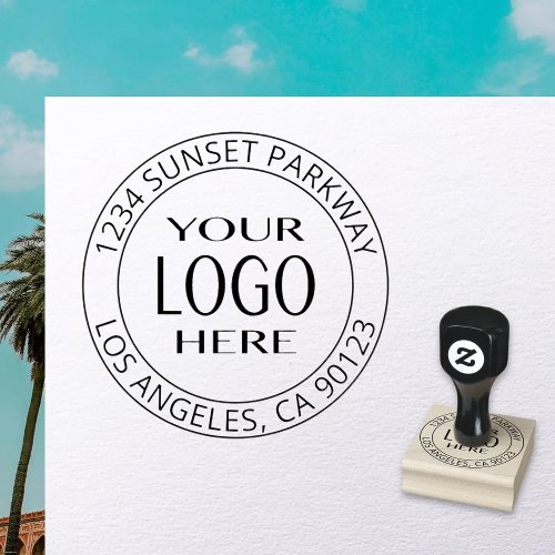 Simple Logo Replacement  Customizable Text Rubber Stamp