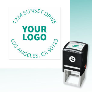 Simple Logo Replacement & Customizable Text Self-inking Stamp