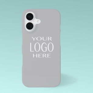 Simple Logo Replacement Light Grey iPhone 16 Case