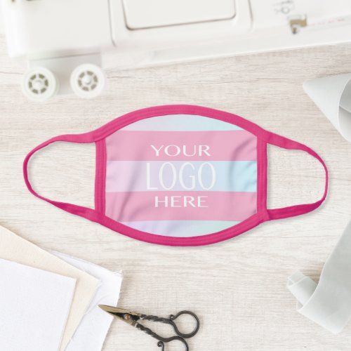 Simple Logo ReplacementPink  Ombre Stripes Face Mask