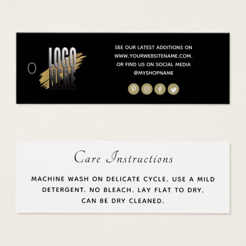 Simple Logo Social Media Black Clothing Care  tag