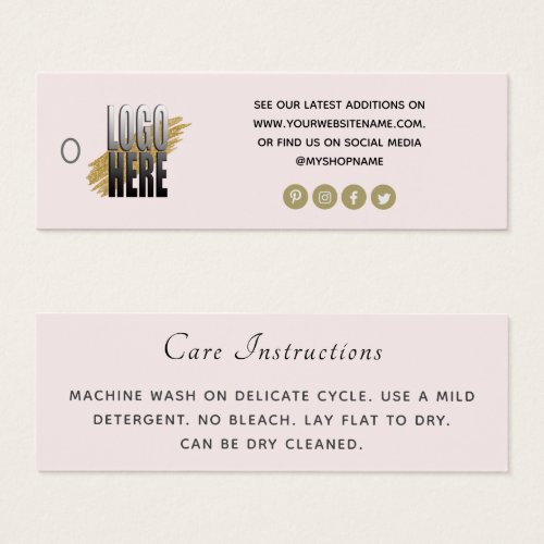 Simple Logo Social Media Blush Clothing Care  tag