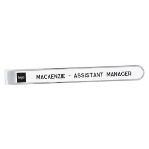Simple Logo Staff Employee Business Promotional Silver Finish Tie Bar
