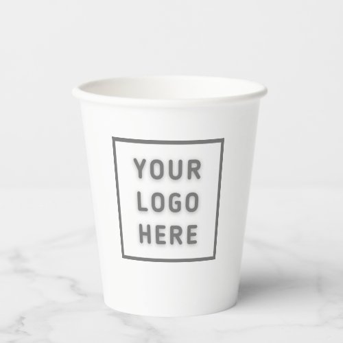 Simple Logo Template Business Promo Swag White Paper Cups