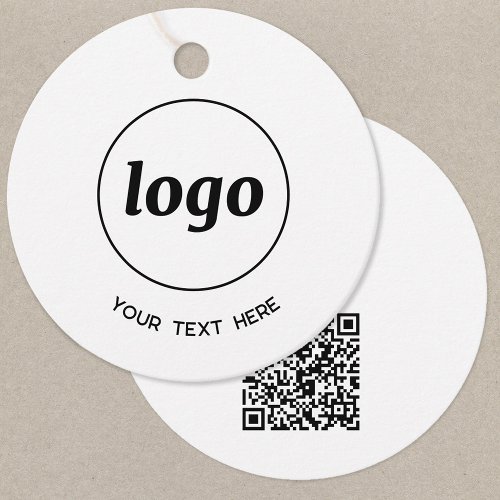 Simple Logo Text and QR Code Business Price Tags