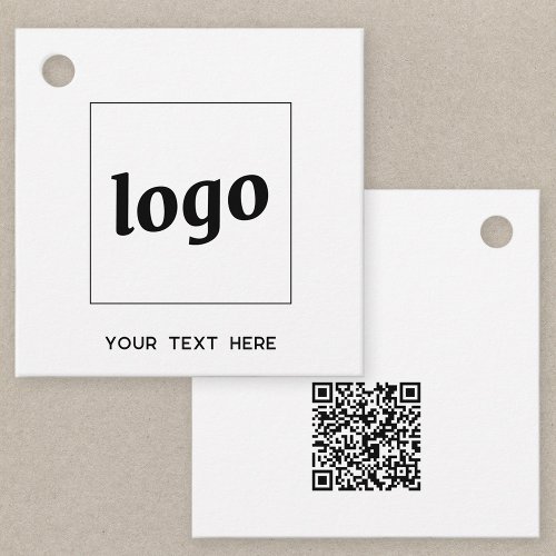 Simple Logo Text and QR Code Business Price Tags
