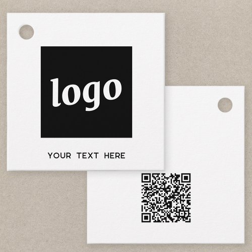 Simple Logo Text and QR Code Business Price Tags