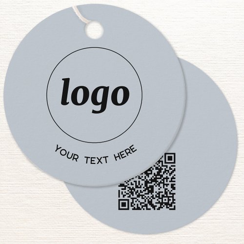 Simple Logo Text and QR Code Business Price Tags