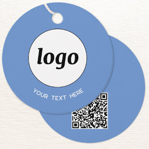 Simple Logo Text and QR Code Business Price Tags