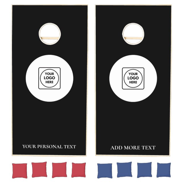 Simple Logo Text Business Branding Cornhole Set (Set)