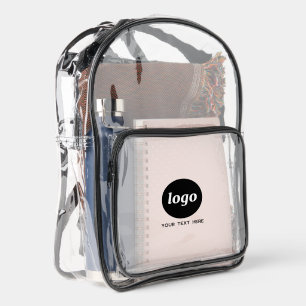 Simple Logo Text Business Branding Promotional Clear Backpack