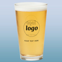 Simple Logo Text Business Promotional Beer Glass