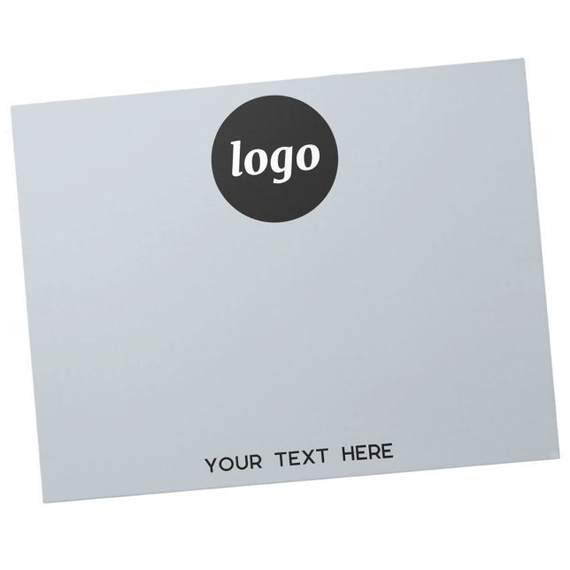 Simple Logo Text Business Promotional Blue Notepad (Logo with custom text business promotional light dusty pastel powder blue notepad)