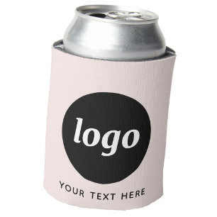 Simple Logo Text Business Promotional Blush Pink Can Cooler